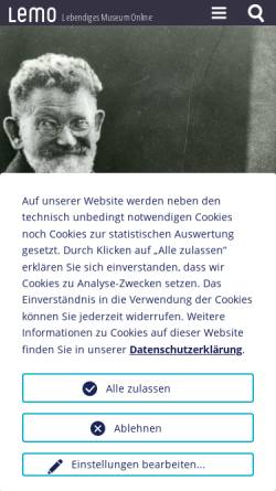 Vorschau der mobilen Webseite www.dhm.de, Biographie: Heinrich Zille, 1858-1929