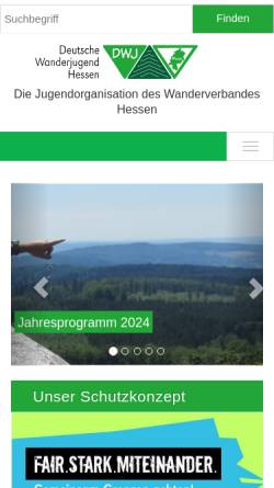 Vorschau der mobilen Webseite wanderjugend-hessen.de, Deutsche Wanderjugend Landesverband Hessen