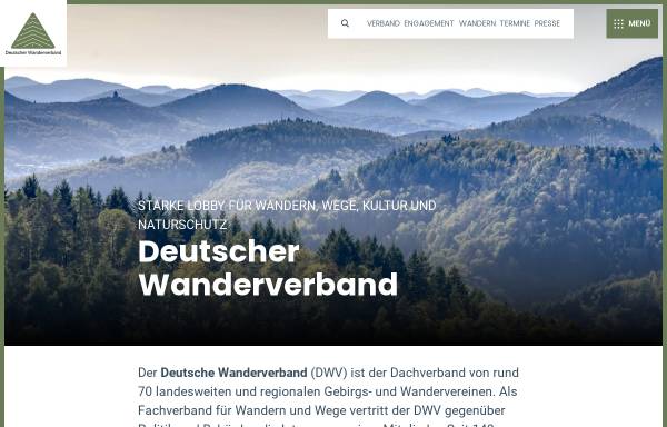 Vorschau von www.wanderverband.de, Verband Deutscher Gebirgs- und Wandervereine e.V. (kurz: Deutscher Wanderverband)