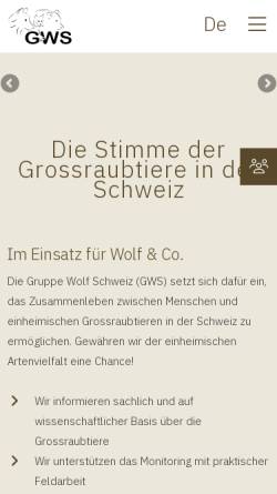 Vorschau der mobilen Webseite www.gruppe-wolf.ch, Gruppe Wolf Schweiz