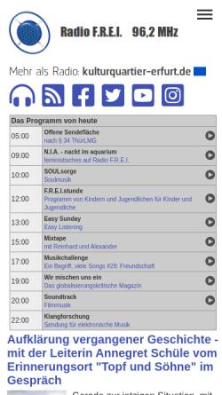 Vorschau der mobilen Webseite www.radio-frei.de, Radio F.R.E.I.