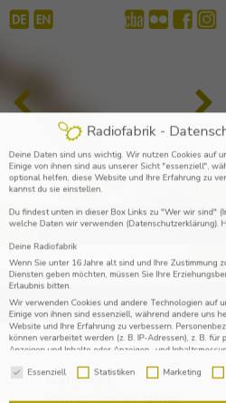 Vorschau der mobilen Webseite www.radiofabrik.at, Radiofabrik Salzburg