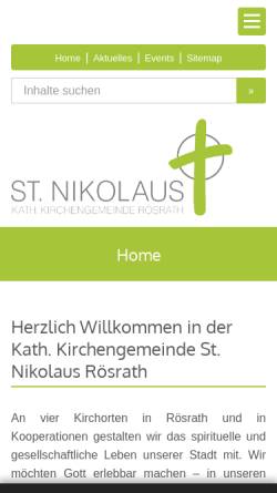 Vorschau der mobilen Webseite katholische-kirche-roesrath.de, Katholische Kirche Rösrath