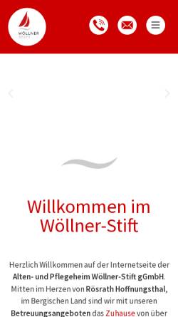 Vorschau der mobilen Webseite www.woellner-stift.de, Wöllner-Stift e. V.