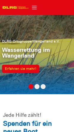 Vorschau der mobilen Webseite wangerland.dlrg.de, DLRG Ortsgruppe Wangerland e.V.