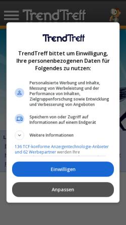 Vorschau der mobilen Webseite www.trendtreff.de, TrendTreff