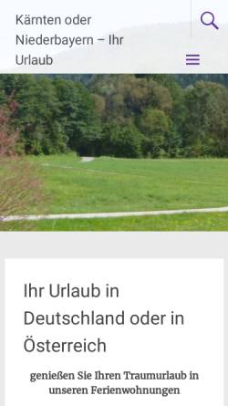 Vorschau der mobilen Webseite fewo-bauer.de, Ferienwohnung Bayerbach