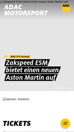 Vorschau der mobilen Webseite www.adac-motorsport.de, ADAC Motorsport