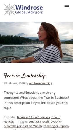 Vorschau der mobilen Webseite www.windrose-coaching.de, Windrose Coaching und interkulturelles Coaching - Dipl.-Psych. Celia Avila-Rauch