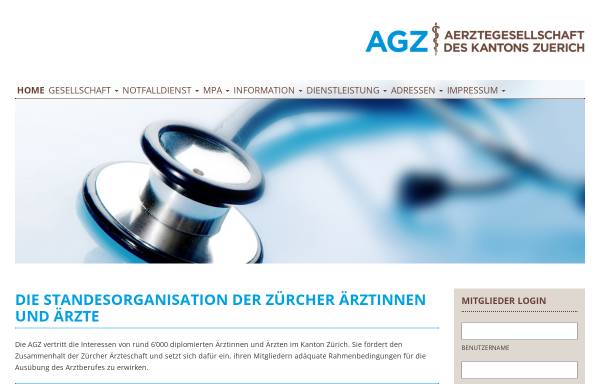 Vorschau von www.aerzte-zh.ch, Ärztegesellschaft Zürich