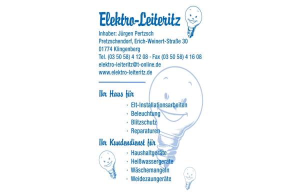 Elektro-Leiteritz - Fachgeschäft für Haustechnik, Beleuchtung, Neuanlagen