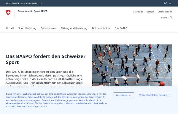 Vorschau von www.baspo.admin.ch, Bundesamt für Sport (BASPO)