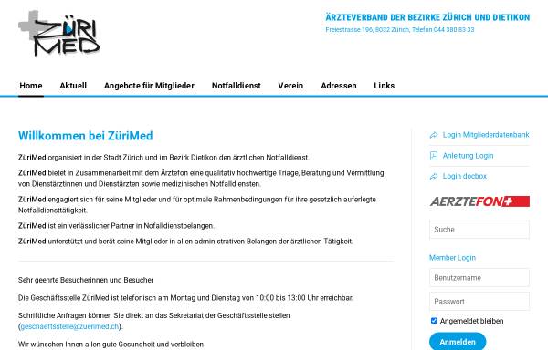 Vorschau von www.zuerimed.ch, Zürimed - Ärztefon