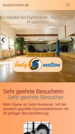 Vorschau der mobilen Webseite www.bodyemotion.de, Body Emotion