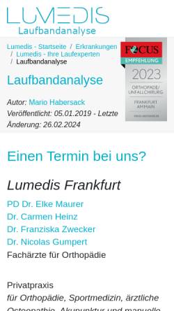 Vorschau der mobilen Webseite www.lumedis.de, Lumedis
