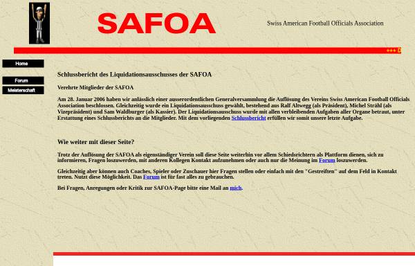 Vorschau von www.safoa.ch, SAFOA - Swiss American Football Officials Association