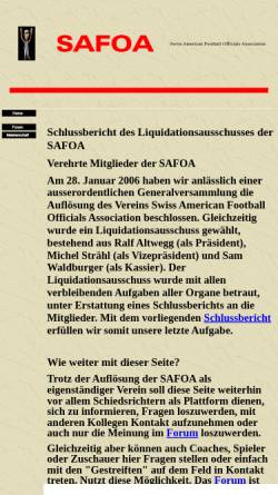 Vorschau der mobilen Webseite www.safoa.ch, SAFOA - Swiss American Football Officials Association