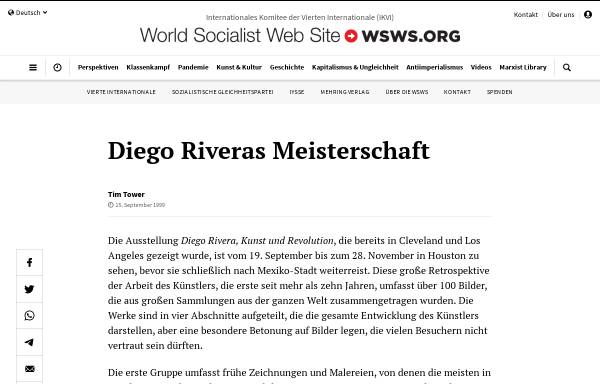 Vorschau von www.wsws.org, Diego Riveras Meisterschaft