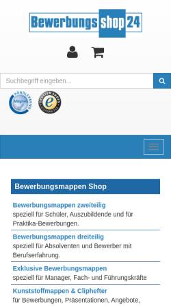 Vorschau der mobilen Webseite www.bewerbungsshop24.de, Bewerbungsshop24, Berufszentrum ABIS e.K.