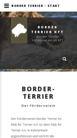 Vorschau der mobilen Webseite www.borderterrier-kft.de, Förderverein Border Terrier