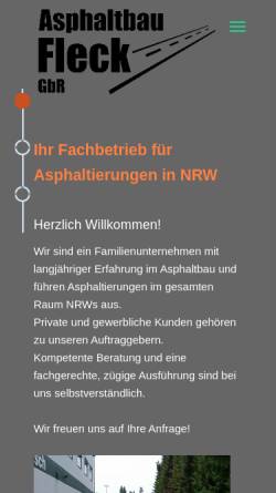 Vorschau der mobilen Webseite www.asphaltbau-fleck.de, Asphaltbau Fleck