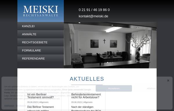 Vorschau von www.meiski.de, Meiski, Teubler und Partner Rechtsanwälte und Steuerberater