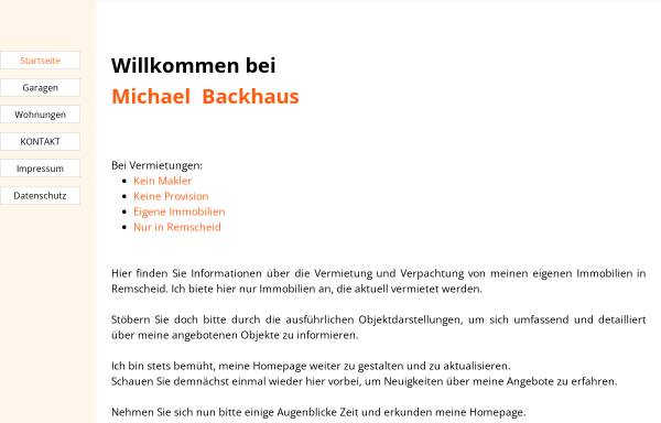 Michael Backhaus, Immobilien
