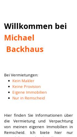 Vorschau der mobilen Webseite www.michael-backhaus.eu, Michael Backhaus, Immobilien