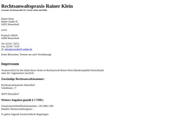 Vorschau von www.kanzlei-tesche.de, Rechtsanwaltskanzlei Dr. Tesche, Klein, Röll