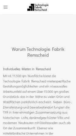 Vorschau der mobilen Webseite www.tfr.de, TFR GmbH