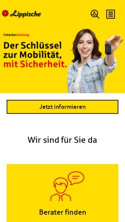 Vorschau der mobilen Webseite www.lippische.de, Lippische Landes-Brandversicherungsanstalt
