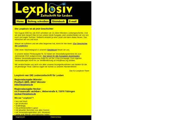 Vorschau von www.lexplosiv.de, Lexplosiv - Die Lesbenzeitschift