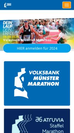 Vorschau der mobilen Webseite www.volksbank-muenster-marathon.de, Münster-Marathon e.V.