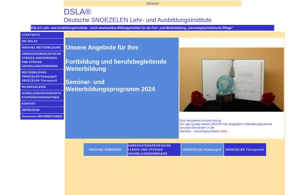 Vorschau von dsla.de, DSLA Deutsche Snoezelen Lehr - und Ausbildungsinstitute