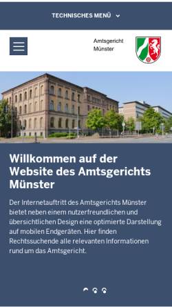 Vorschau der mobilen Webseite www.ag-muenster.nrw.de, Amtsgericht Münster