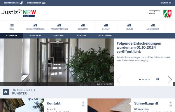 Vorschau von www.fg-muenster.nrw.de, Finanzgericht Münster