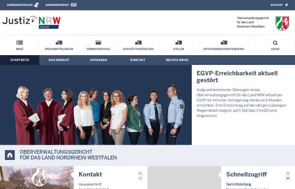 Vorschau von www.ovg.nrw.de, Oberverwaltungsgericht für das Land Nordrhein-Westfalen