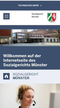 Vorschau der mobilen Webseite www.sg-muenster.nrw.de, Sozialgericht Münster