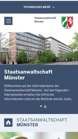 Vorschau der mobilen Webseite www.sta-muenster.nrw.de, Staatsanwaltschaft Münster