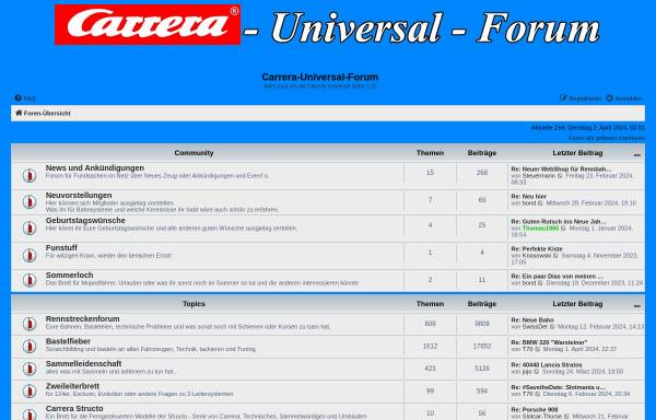 Vorschau von www.carrera-universal-forum.de, Carrera Universal-Forum