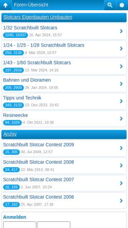 Vorschau der mobilen Webseite www.iphpbb.com, Scratchbuilt Slotcar Forum