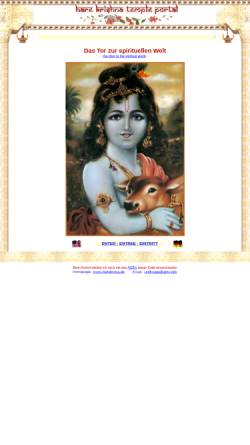 Vorschau der mobilen Webseite www.harekrsna.de, Hare Krishna Tempel Portal - Das Tor zur spirituellen Welt
