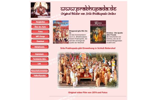 Vorschau von www.prabhupada.de, Prabhupadas Texte