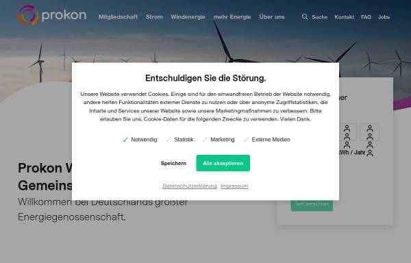 Vorschau von www.prokon.net, PROKON Regenerative Energien eG