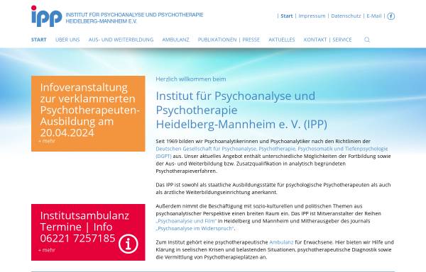 Vorschau von ipp-heidelberg.de, Institut für Psychoanalyse und Psychotherapie Heidelberg-Mannheim e.V.