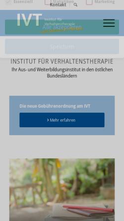 Vorschau der mobilen Webseite ivt-psychotherapie.de, Institut für Verhaltenstherapie in Brandenburg