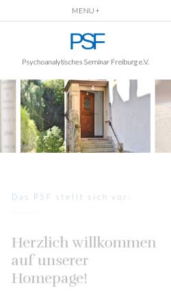 Vorschau der mobilen Webseite www.psf.dpv-psa.de, Psychoanalytisches Seminar Freiburg e.V.