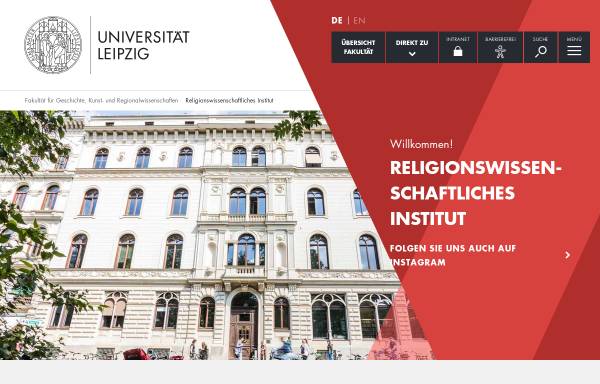 Vorschau von www.uni-leipzig.de, Religionswissenschaftlichen Instituts der Universität Leipzig