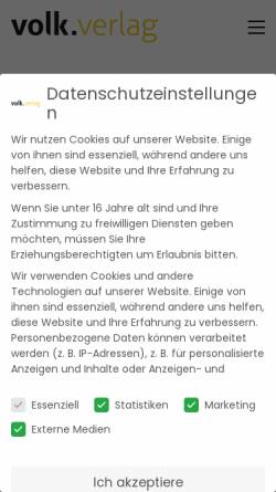 Vorschau der mobilen Webseite volkverlag.de, Volk Verlag