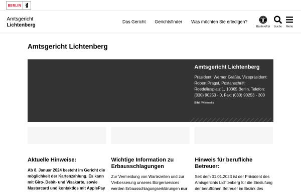 Vorschau von www.berlin.de, Amtsgericht Lichtenberg